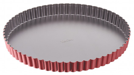 BW DELIBAKE RED CARBON STEEL REMOVABLE BOTTOM TART 28CM